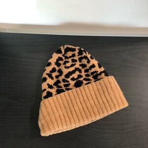J. Crew leopard print beanie. One size. Soft, stretchy